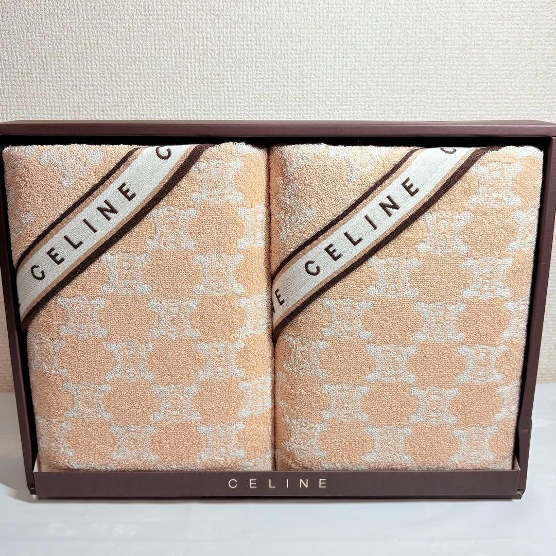 美品　CELINE セリーヌ　マカダム　トリオンフ　総柄　バスタオル２枚