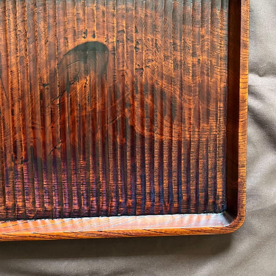 欅拭漆我谷盆　25cm×35.3cm×2.5cm 折敷　トレー　№9035