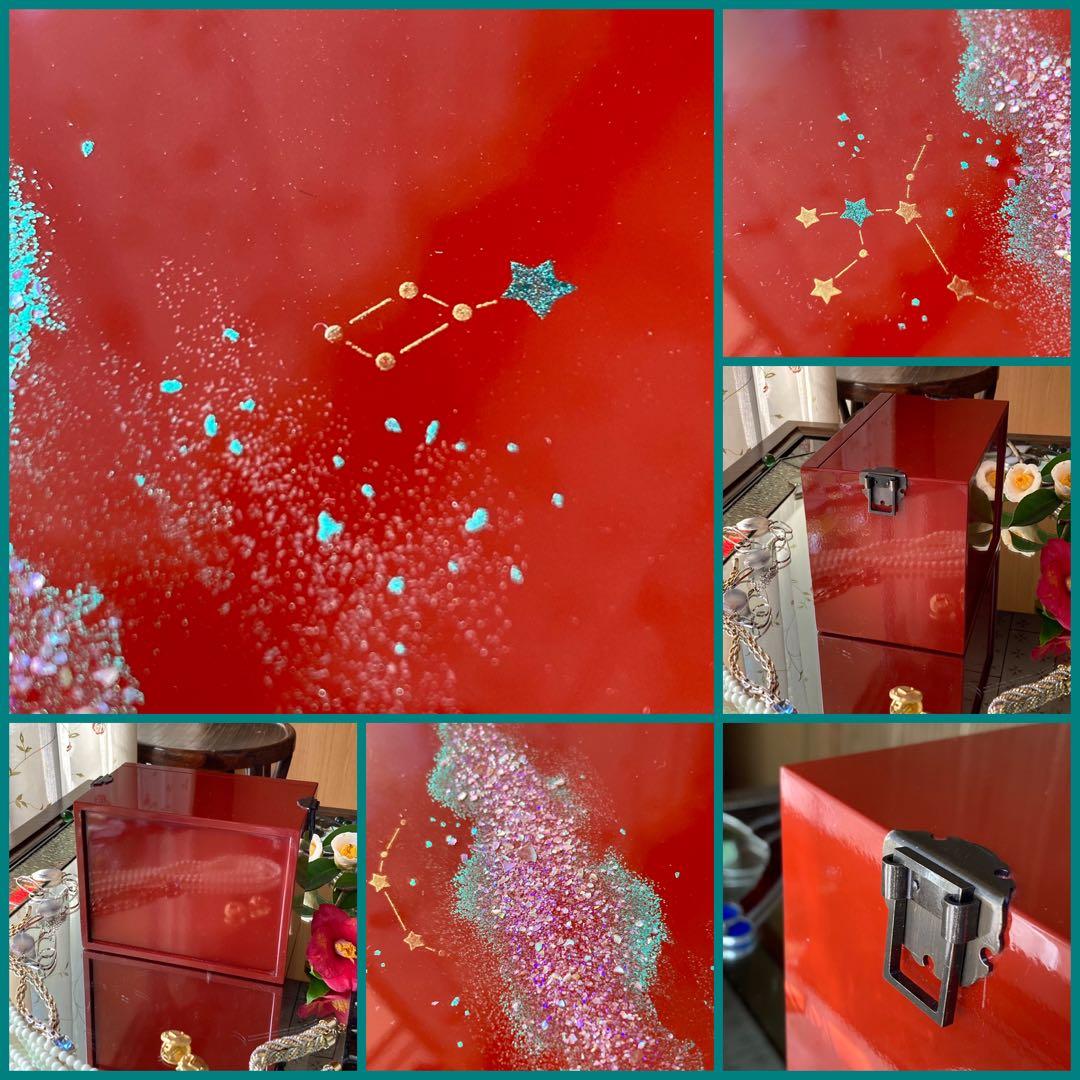 2243様感謝‼️ラス一点JAPAN輪島塗愛蔵品螺鈿蒔絵「銀河-紅」宝石箱