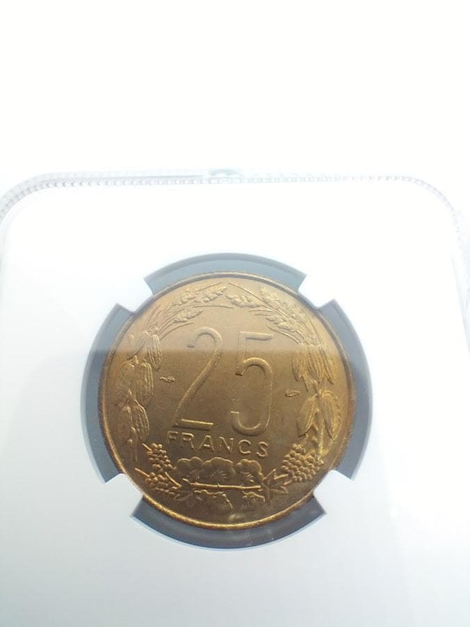 NGC MS64 1958 カメルーン 25F銅貨