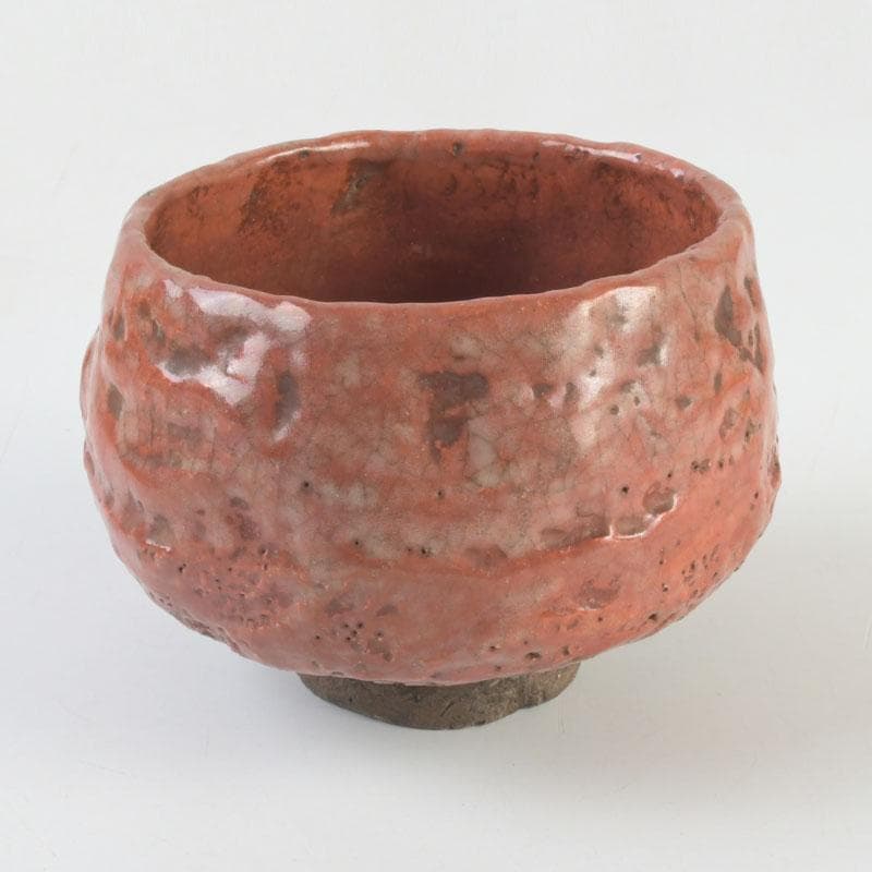 茶道具　芳幽軒　加藤石春作　立田錦　赤楽茶碗　共箱　V　9791