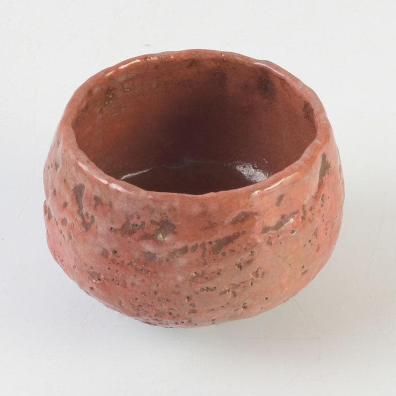 茶道具　芳幽軒　加藤石春作　立田錦　赤楽茶碗　共箱　V　9791