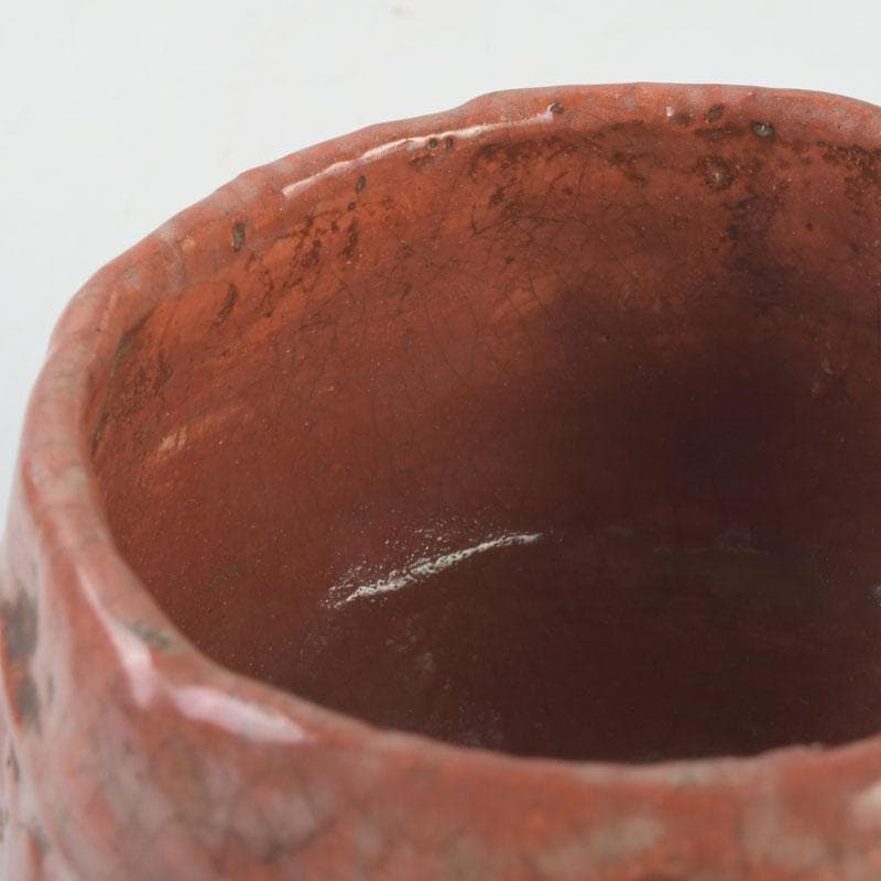 茶道具　芳幽軒　加藤石春作　立田錦　赤楽茶碗　共箱　V　9791