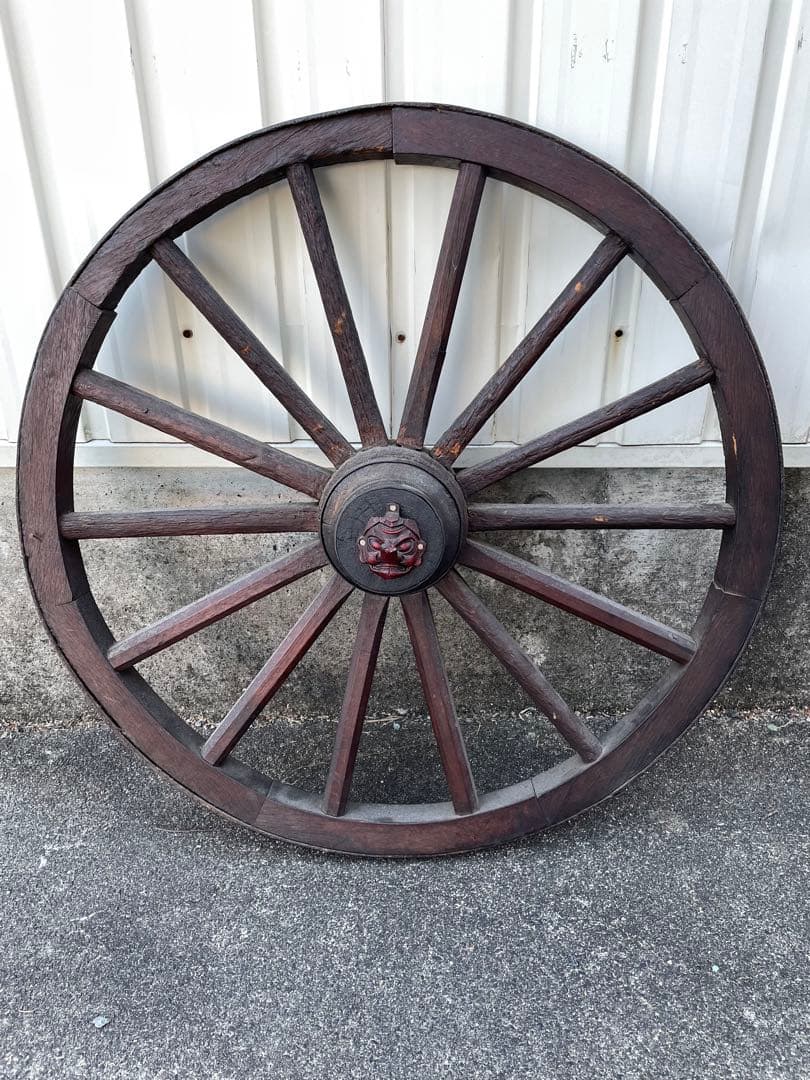 レア　車輪 木製車輪　アンティーク　希少品　ガーデニング　天狗　骨董品　希少