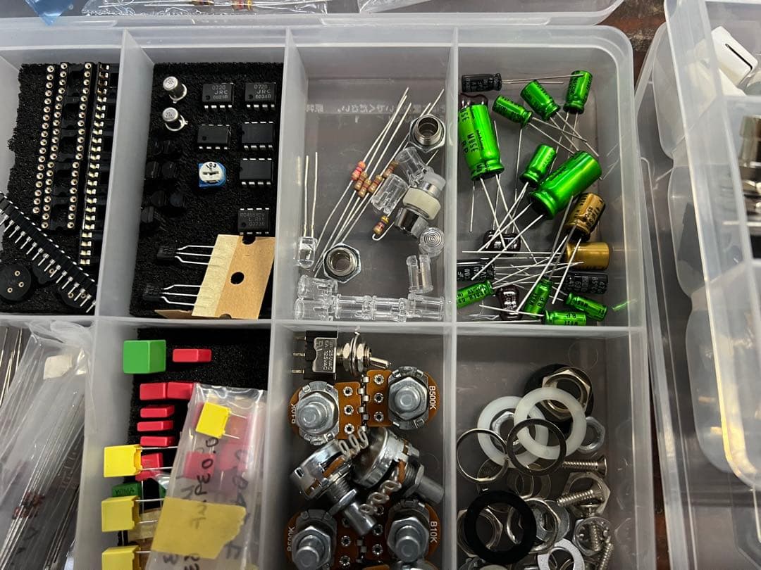 自作エフェクター用部品セット　高品質、ヴィンテージ部品有り