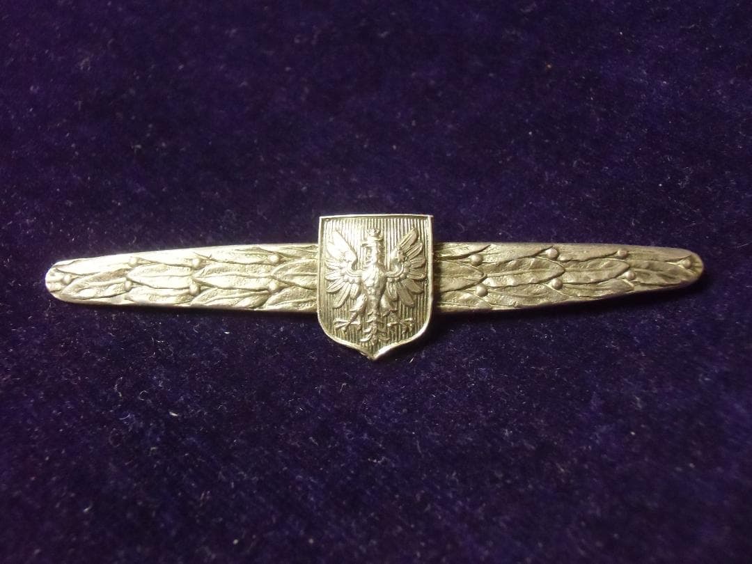 Pポーランド軍＊１９４２年＊亡命ポーランド９２５銀製ブローチ/勲章/徽章（実物）