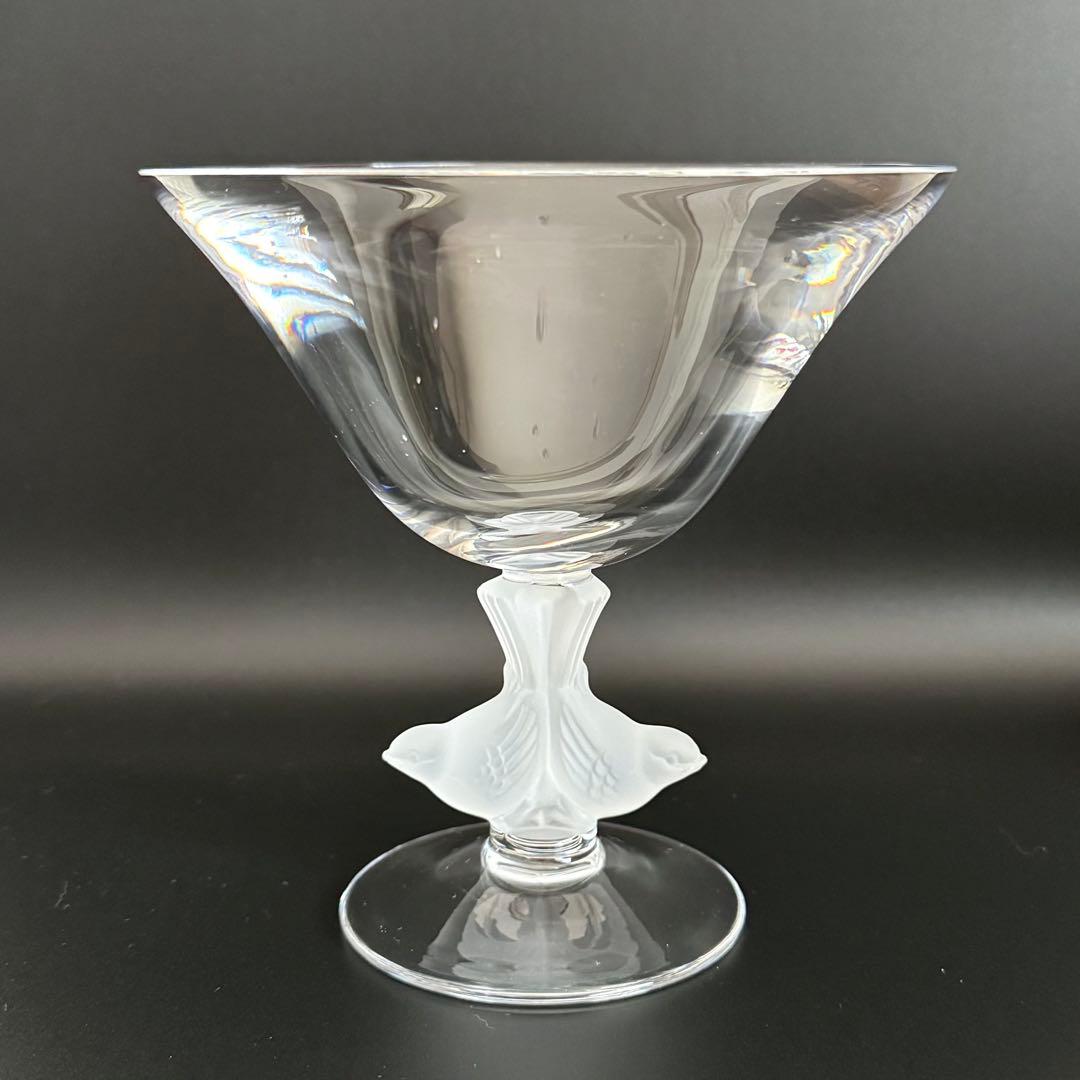 佐々木ガラス クリスタル ロビン 小鳥 コンポート 花瓶 脚付きボウル