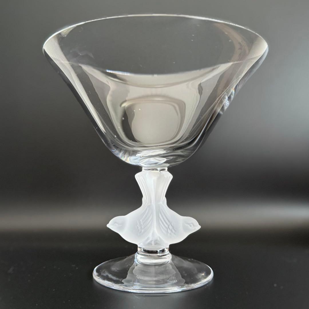 佐々木ガラス クリスタル ロビン 小鳥 コンポート 花瓶 脚付きボウル