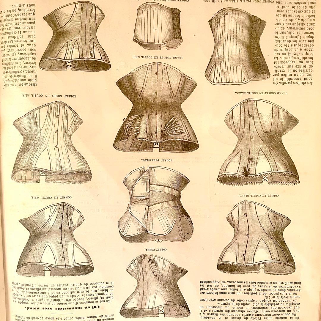 【希少】1869年ラモードイリュストレ モード紙　大型古書　フランスアンティーク