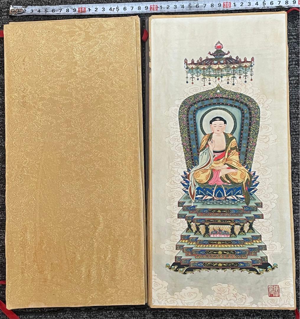 中国古美術・中国名家張大千氏　如来仏像水彩画8枚・板画絵画・書道・民国珍蔵絵画