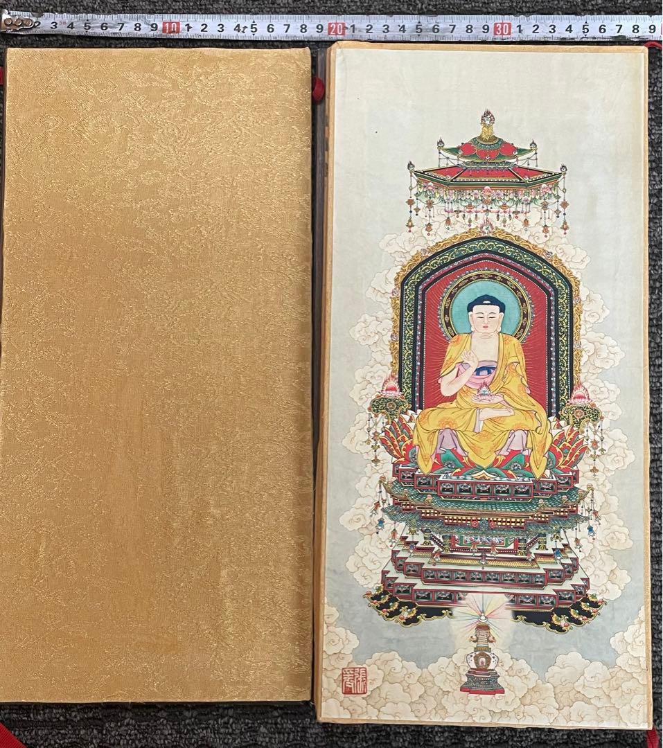 中国古美術・中国名家張大千氏　如来仏像水彩画8枚・板画絵画・書道・民国珍蔵絵画