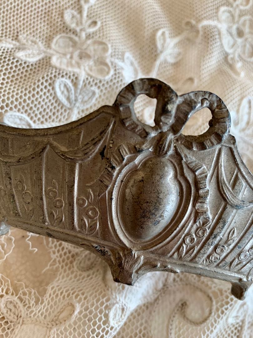 フランスアンティークジャルディニエール布花＆キャンドルホルダー＆オランダプレート