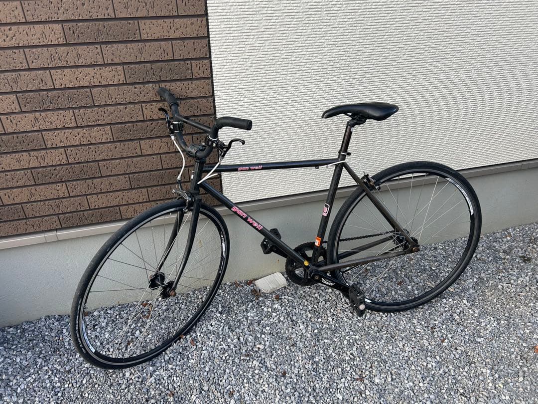 シングルスピードgan well 黒ピストバイク 自転車
