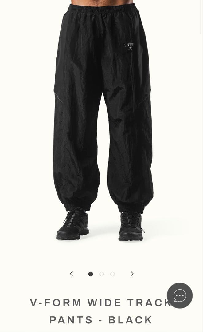 lyftリフトV-FORM WIDE TRACK PANTS - BLACK