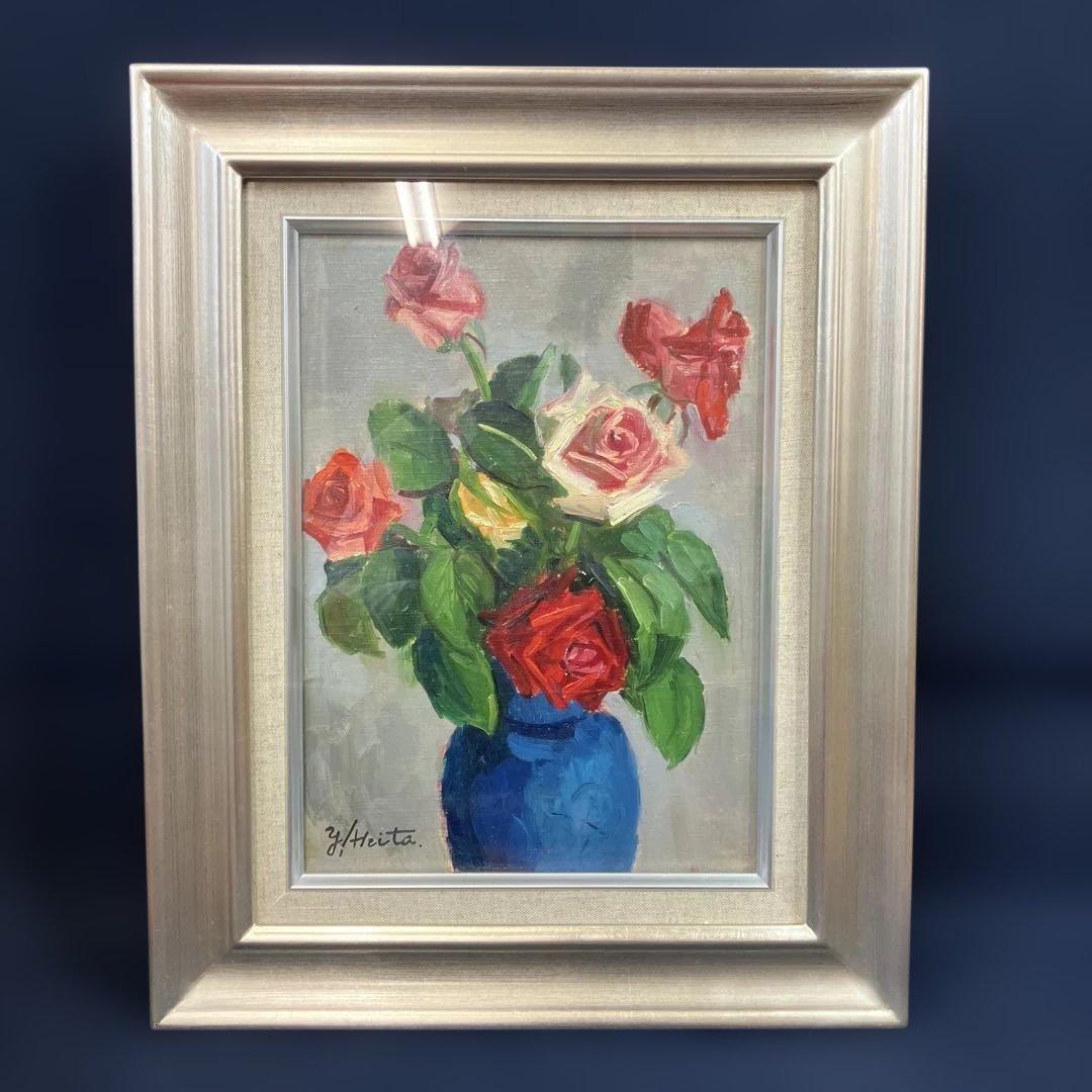 油彩　秋田やそ子　「ばら　F4」