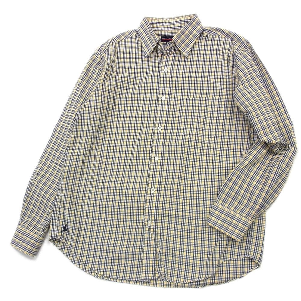 ✈ パーリーゲイツ　長袖 シャツ　チェック　総柄　刺繍　メンズ LL　ゴルフ　綿