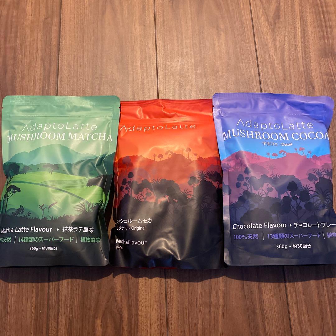 AdaptoLatte マッシュルームラテ 3種セット 抹茶・モカ・ココア