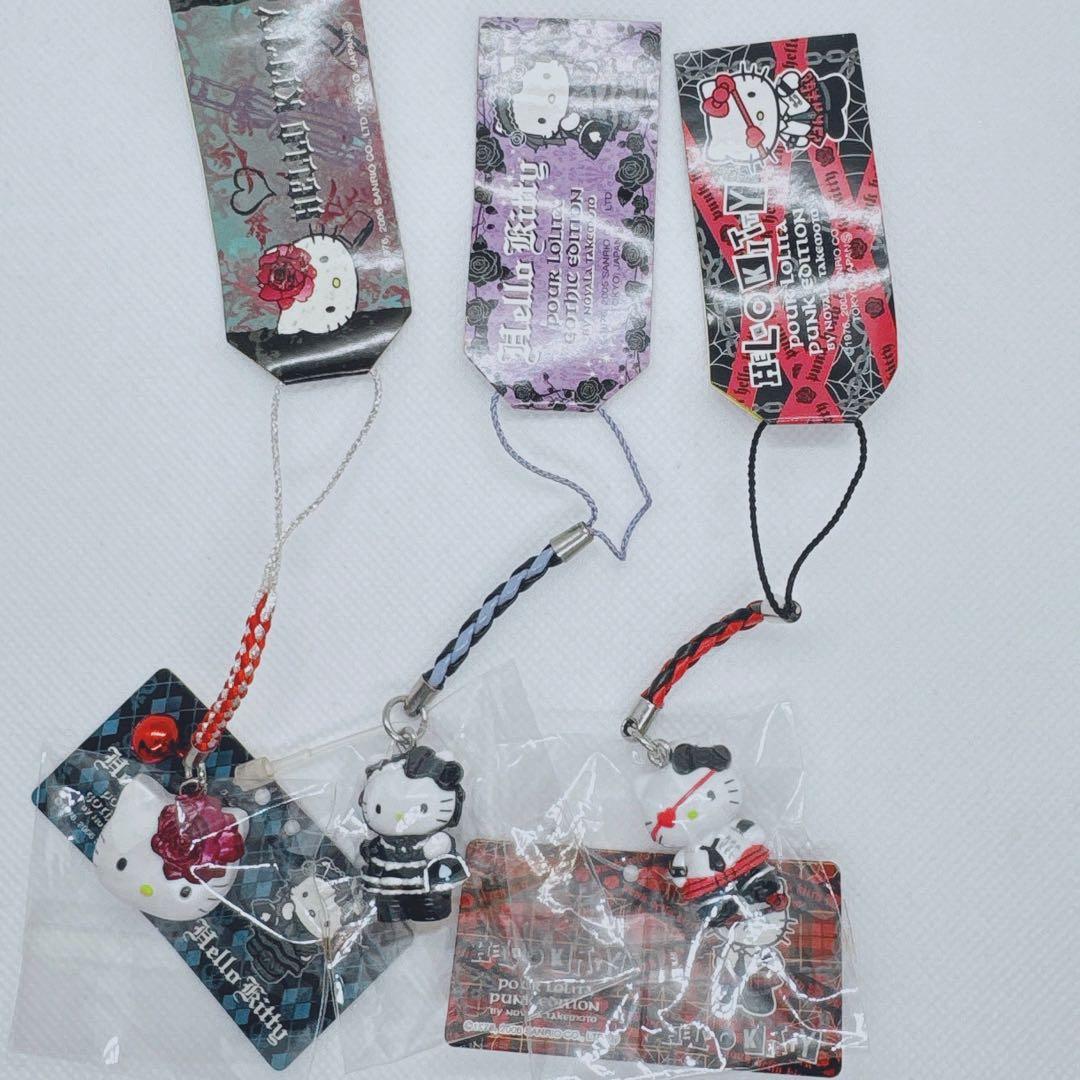ハローキティ ご当地キティ　ゴスロリ　ストラップ　3本セット　レア