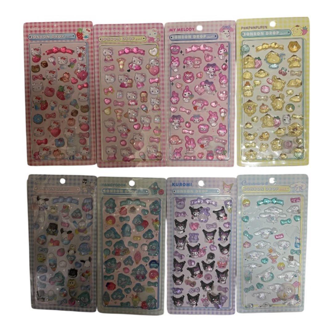 ✨️正規品✨️ボンボンドロップシール サンリオ ぷくぷく 立体 8枚セット キティ