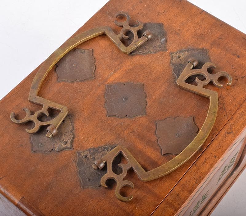 中国　竹嵌　骨牌　背竹牌　麻雀牌　木箱付　D　8693