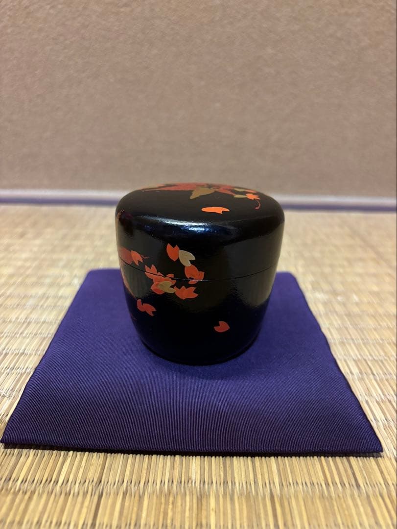 鈴木表朔　一閑塗　雲錦大棗　茶器　茶道具　棗　茶入