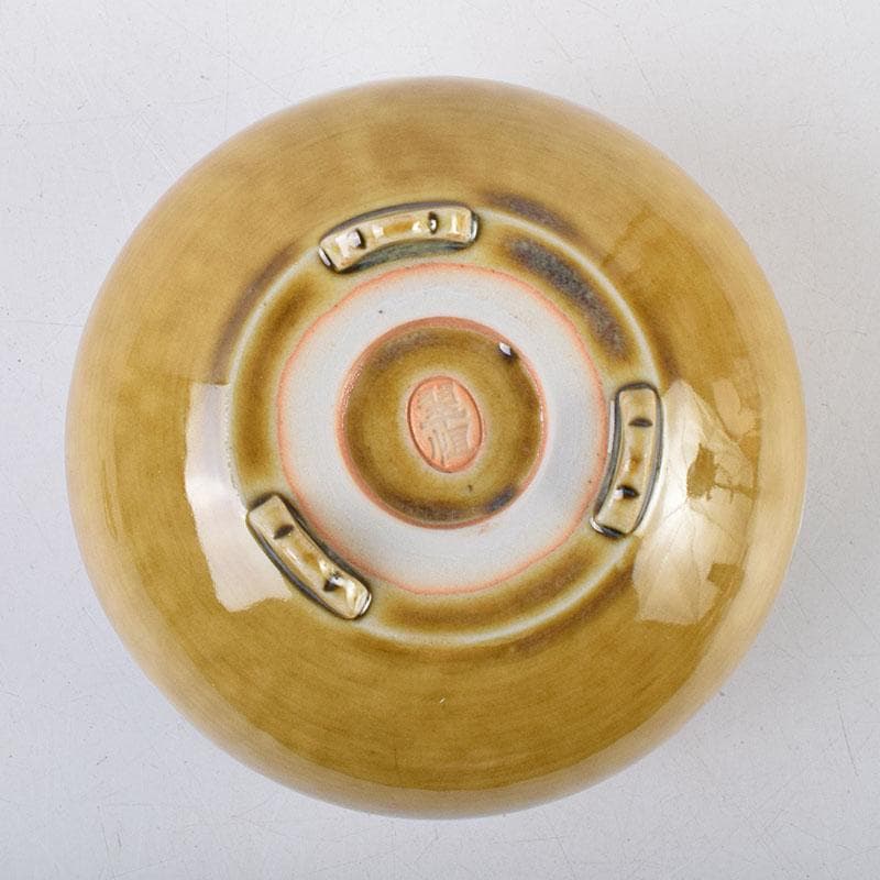 九谷焼　秋塘陶園　中村翠恒作　色絵　丸花文　透かし蓋　香炉　共箱　C　R9250