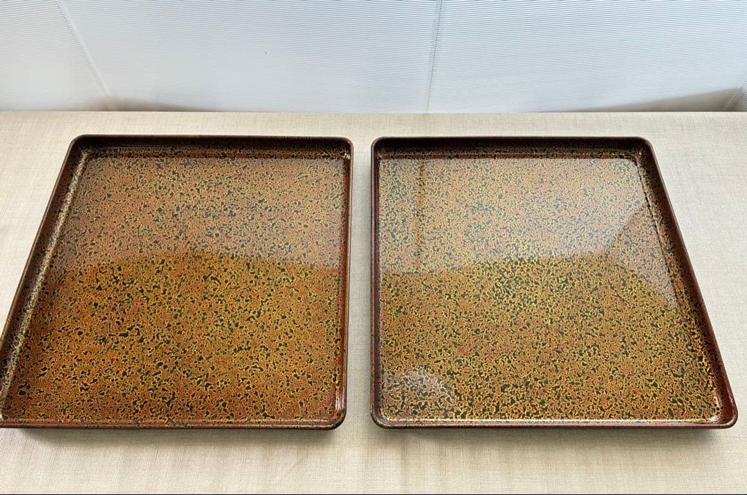 昭和レトロ 津軽塗 角膳漆器 [約35㎝] 8枚セット 和食器 業務用にも