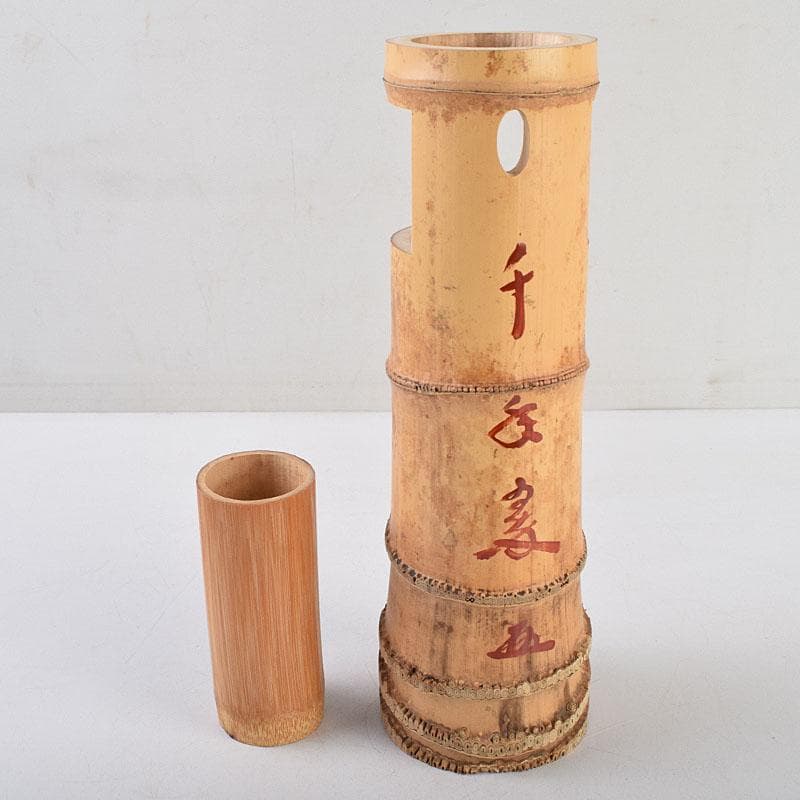 茶道具　影林宗篤作　花入　銘「千年翠」　紫野　小林太玄極め箱　V　R9481