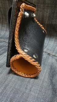 本革　高剛性　タモホルスター　ホルダー　ヘチ釣り　落とし込み　チヌ　黒鯛