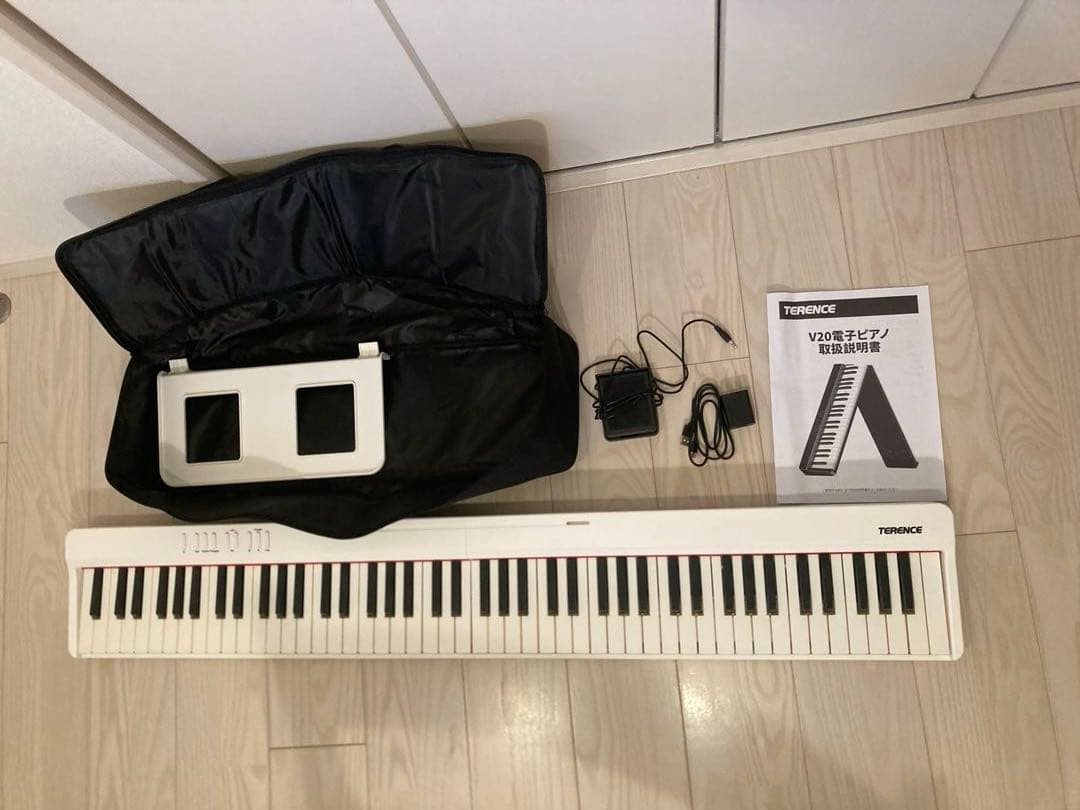 TERENCE 電子ピアノ 88鍵盤 折り畳み式 V20 ホワイト