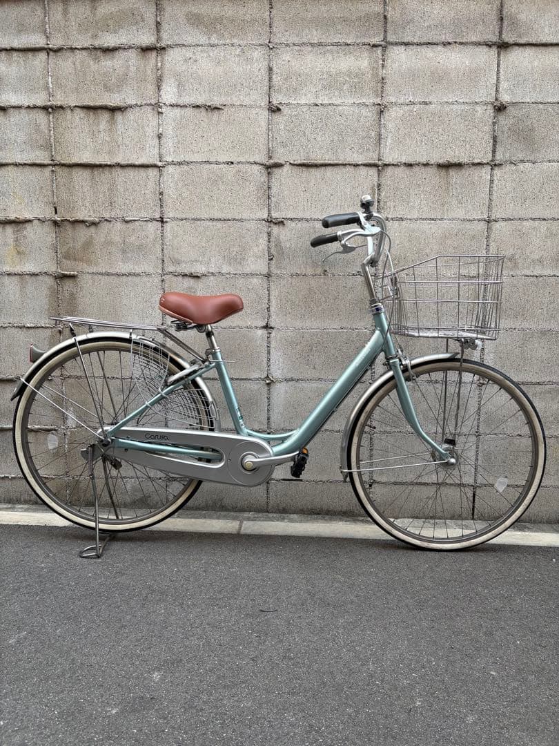 <ステンレスデカカゴ・デカサドル>ブリヂストン　アルミ自転車