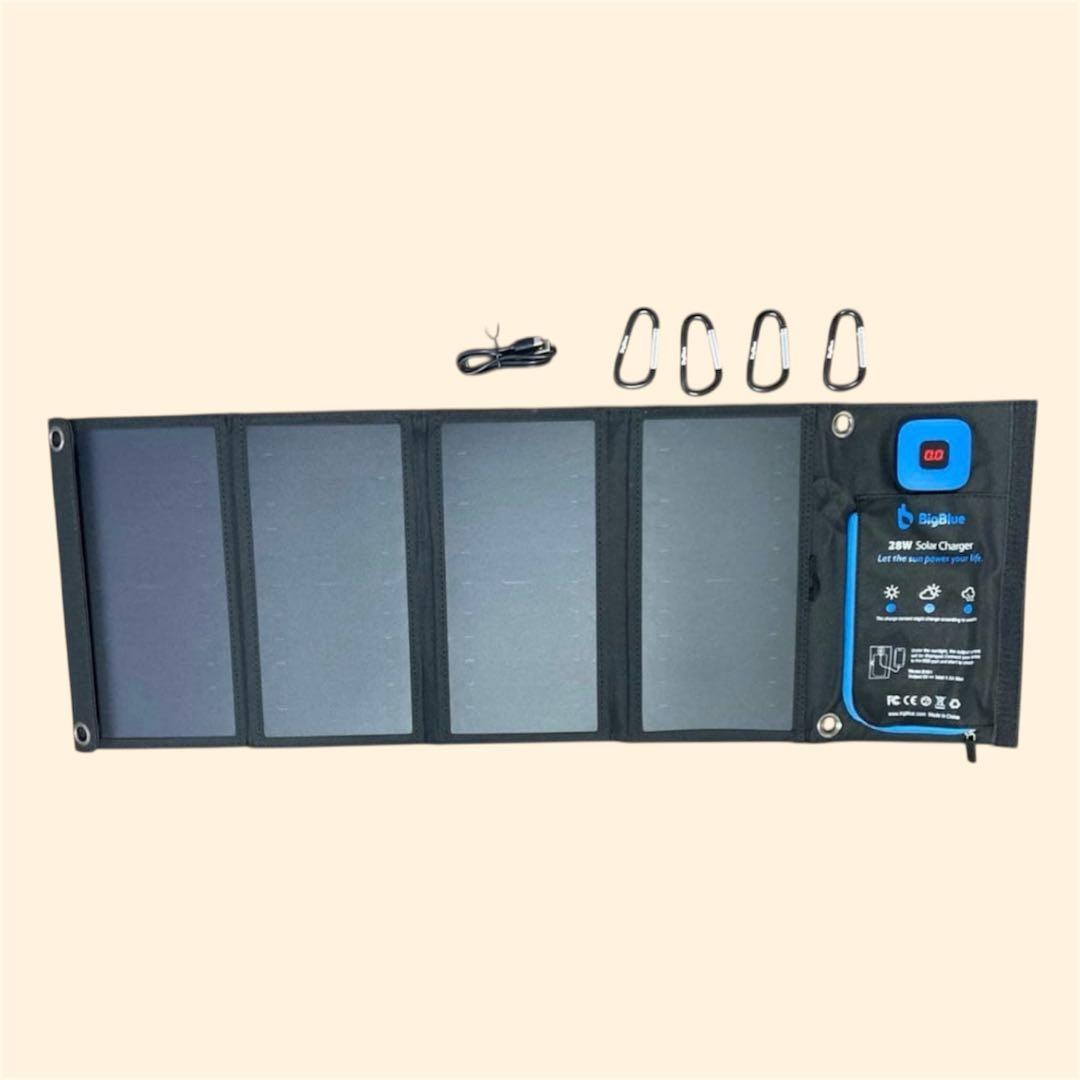 BigBlue 28W ソーラー充電器 太陽光 コンパクト アウトドア 軽量