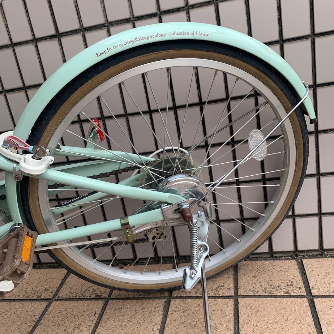 【POM】MAHALOジュニア ミントグリーン 自転車 変速機付き　22