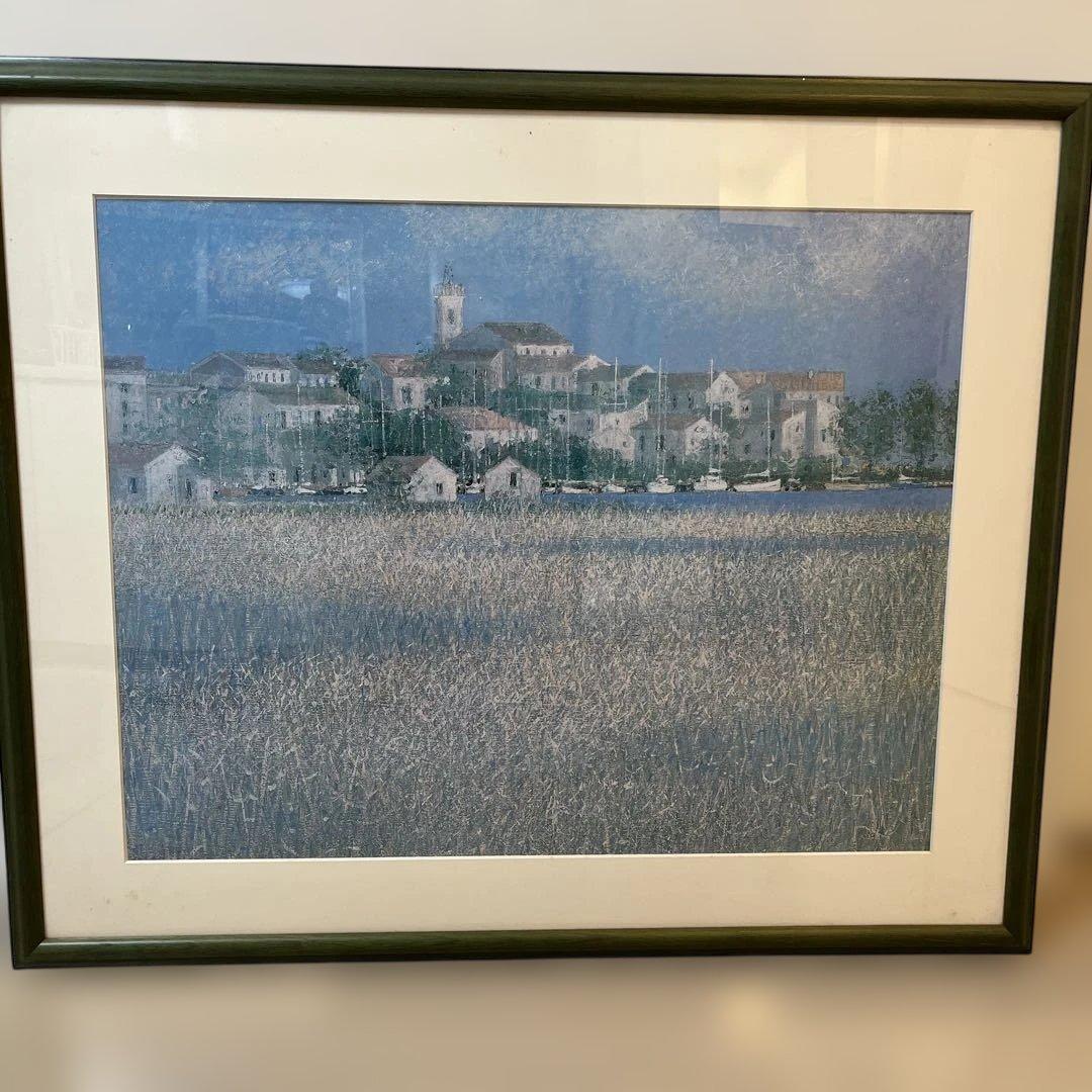 ANDRÉ BOURRIÉ 風景画 LES HERBES DU RIVAGE