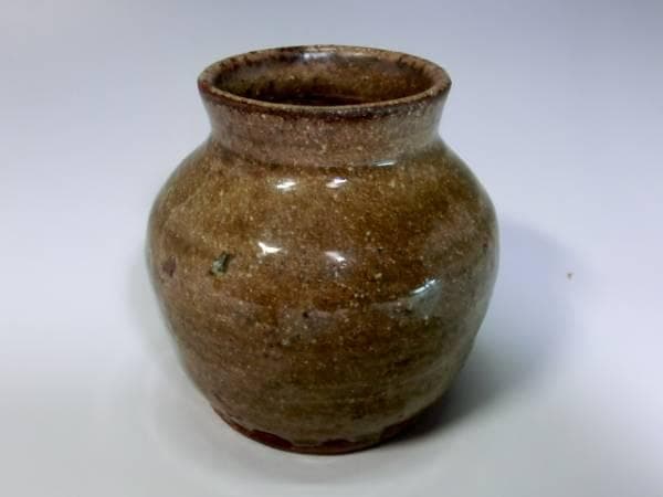 壷■無地唐津(江戸期)お歯黒壺 小壺 茶入れ 古唐津 時代物 骨董品 古玩■