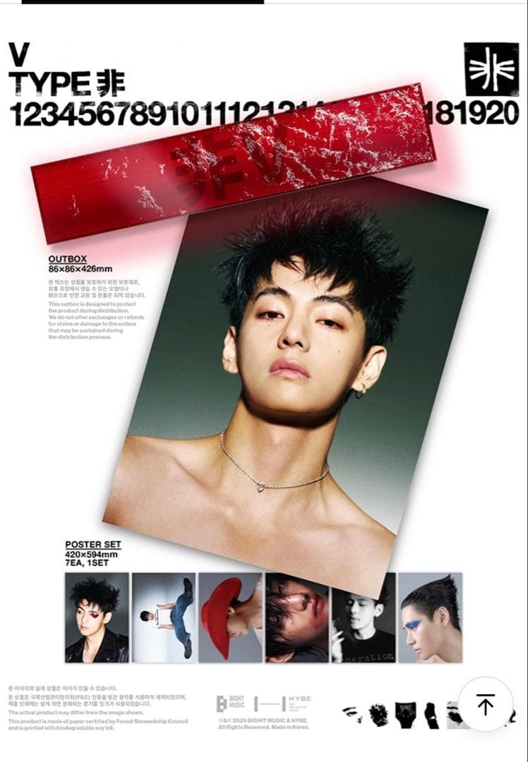 BTS V テテ ‘TYPE 非’ POSTER SET 写真集ポスター 未開封
