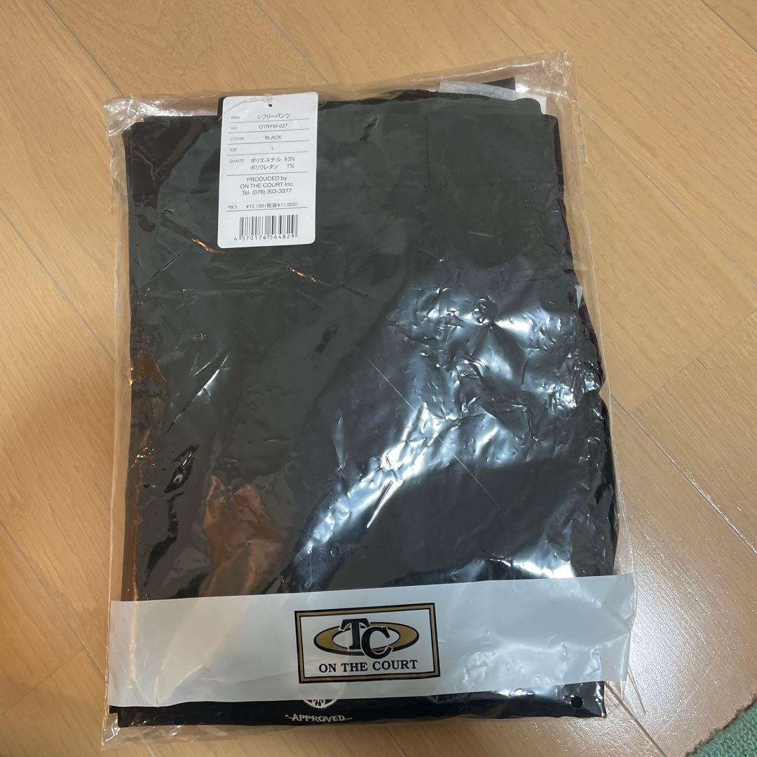 レフリーパンツ ブラック Lサイズ ベルトレスタイプ