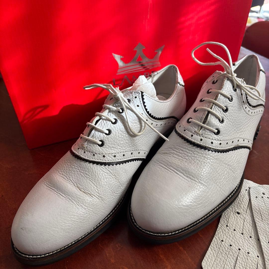 LAMBDA ホワイトレザー ブローグシューズ サイズ42.0