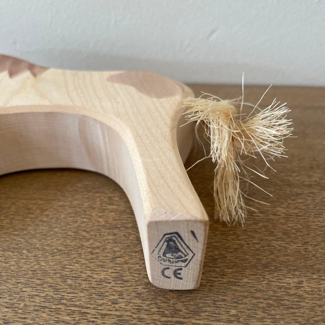 オストハイマー ポニー 赤い手綱の馬 木製ostheimer ドイツ製家族と動物