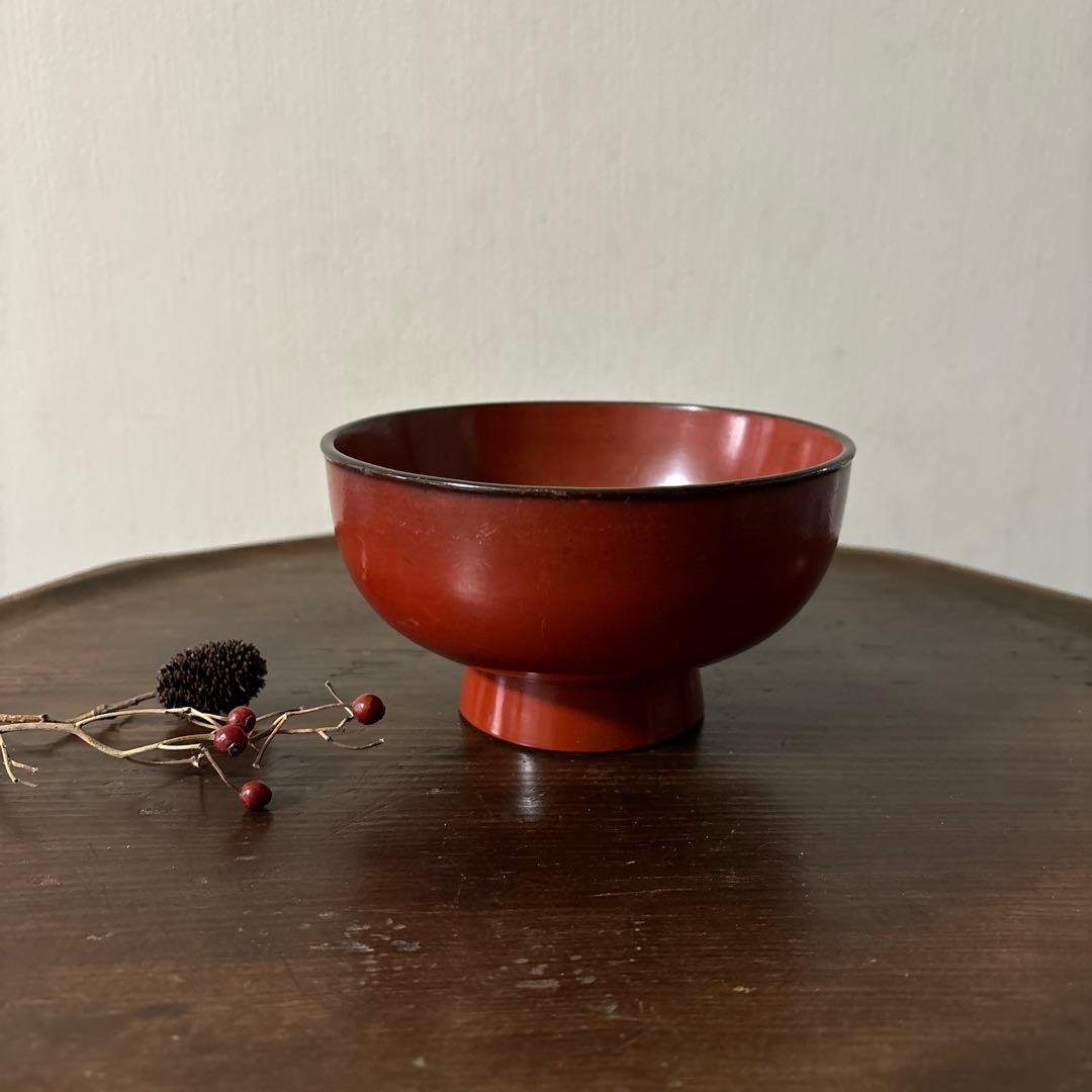 時代朱塗椀　根来.懐石.酒器.古道具.アンティーク.検:白洲正子.秦秀雄.李朝