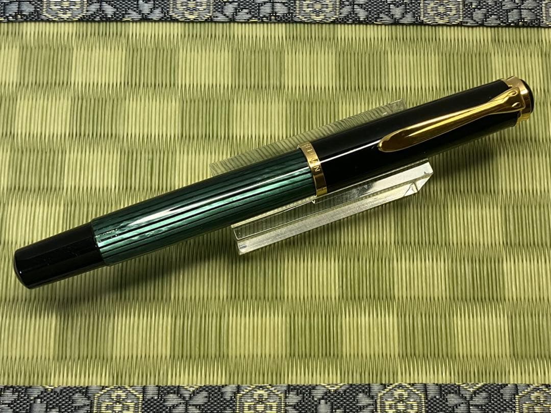 Pelikan M400(#500)　green-stripe 緑縞　F-nib