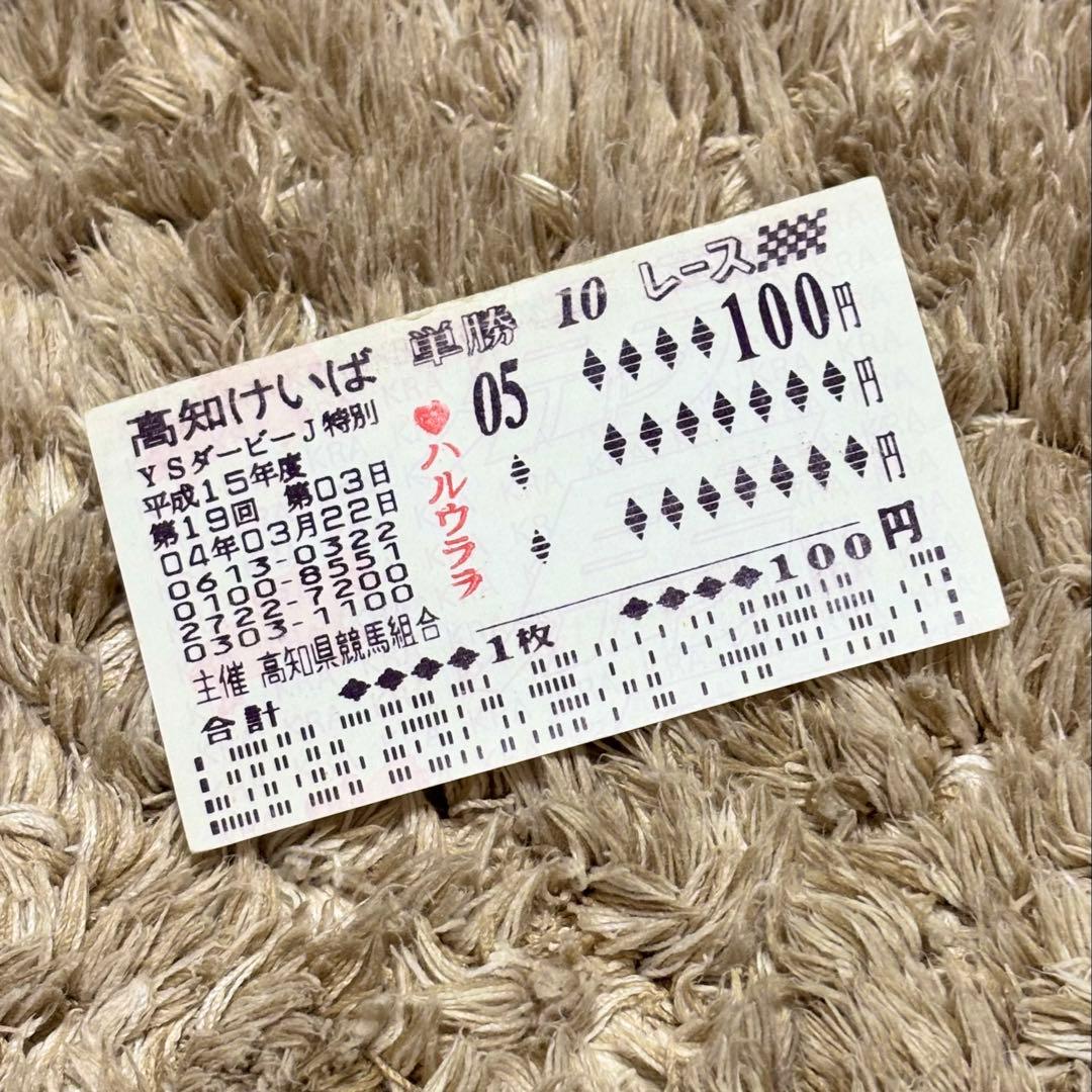 ハルウララ YSダービージョッキー特別 武豊騎乗 高知けいば 単勝馬券