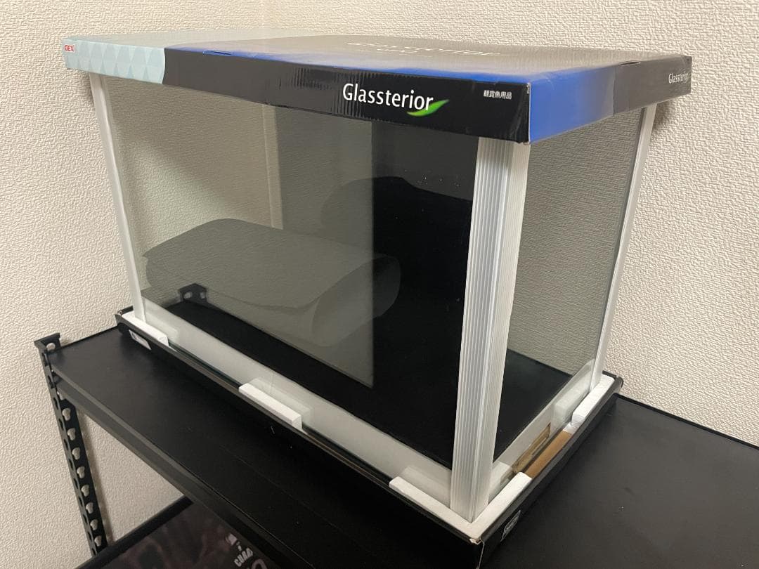 観賞魚水槽セット【引退品】　フレームレスガラス水槽60cm+LEDライトなど