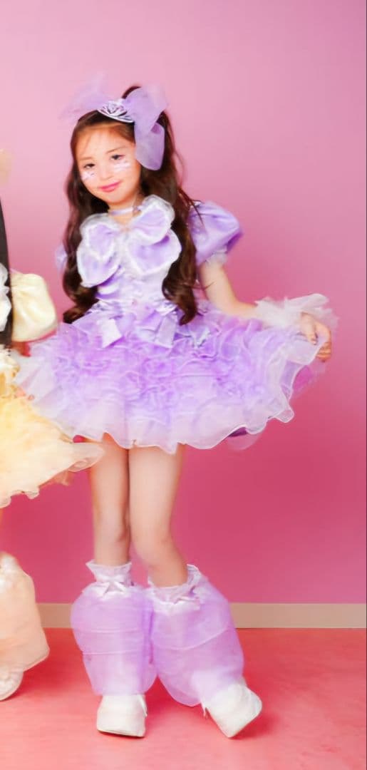 確認用　紫色フリルドレス リボン付き