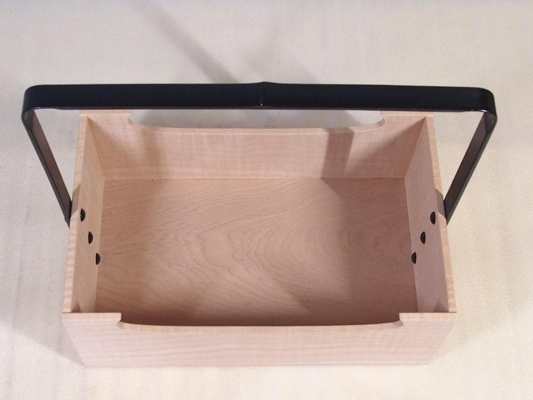 【未使用】山中漆器 塗師:助田宗明 竹の手付き煙草盆 莨盆 煙草道具/茶道具