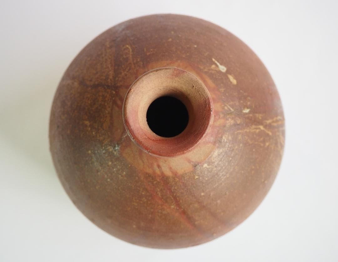 人間国宝【備前焼】伊勢崎淳造『小壺花入』（共箱）