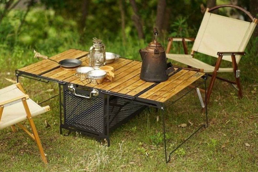 ネイチャートーンズ　サイドアップボックス＆テーブルDX アウトドア　ローテーブル