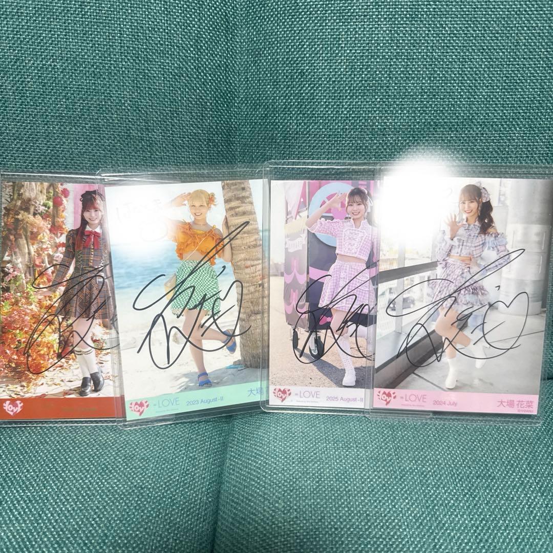 大場花菜直筆サイン入り4枚セットイラコメ多数あり(購入してくれる前コメント）