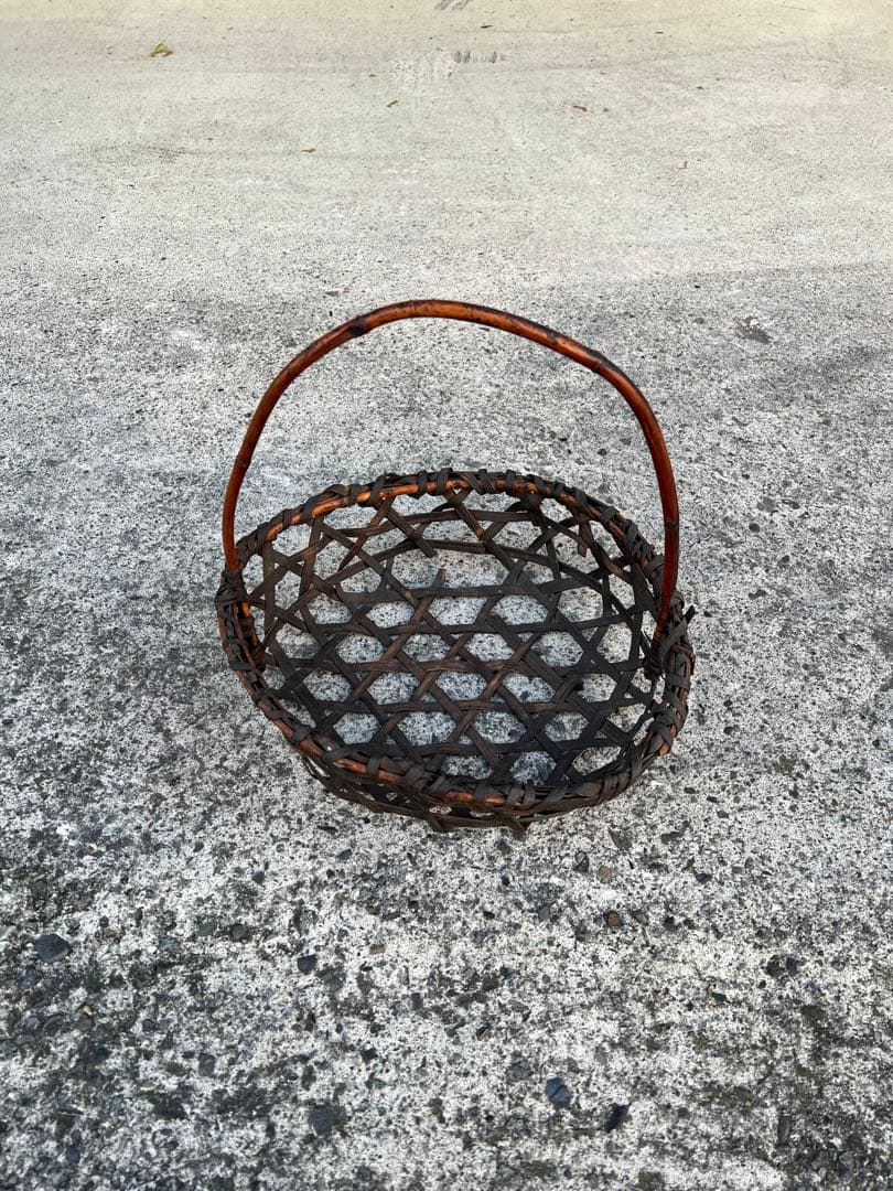 竹籠 籠 炭かご 花籠 花入 古道具 茶道具 竹細工 民藝 JAPAN