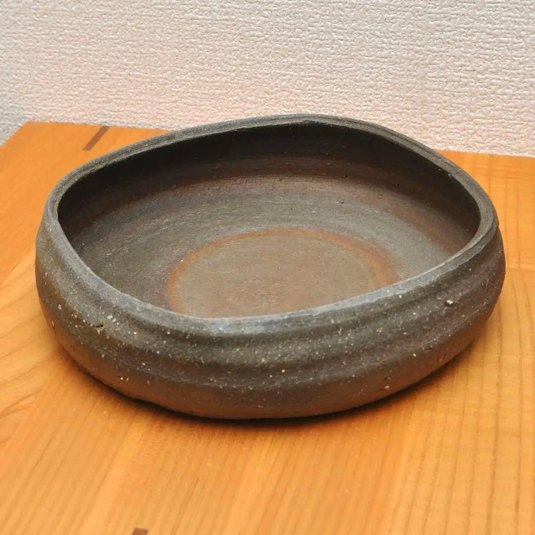 屋代剛右 伊部 四方鉢 焼締